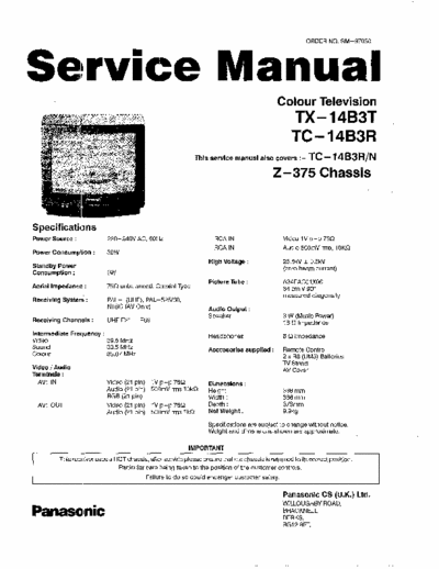 Panasonic TC-14B3R schemat pdf.